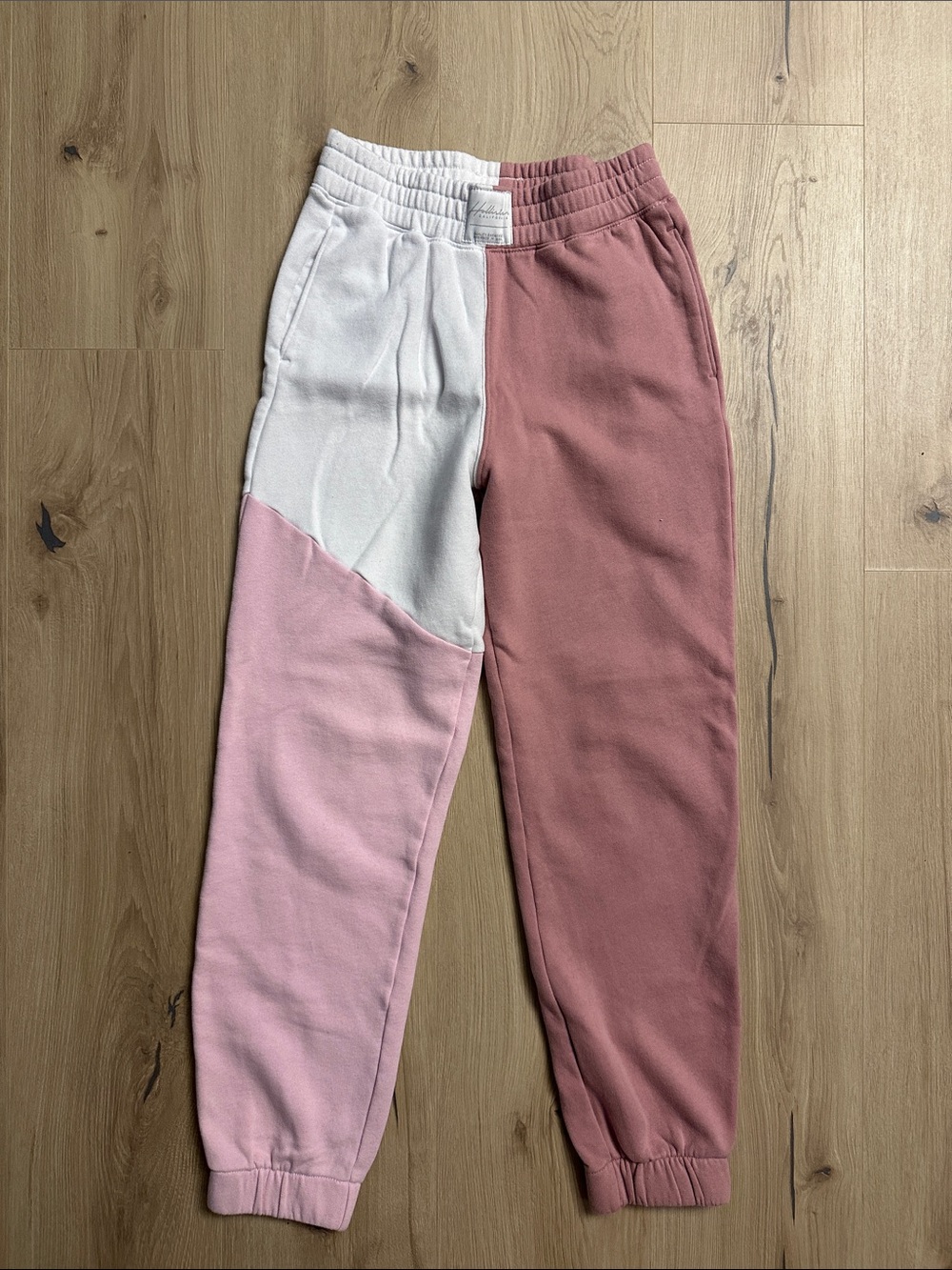 Hollister Girls' Pink & White Colorblock Jogger Pants